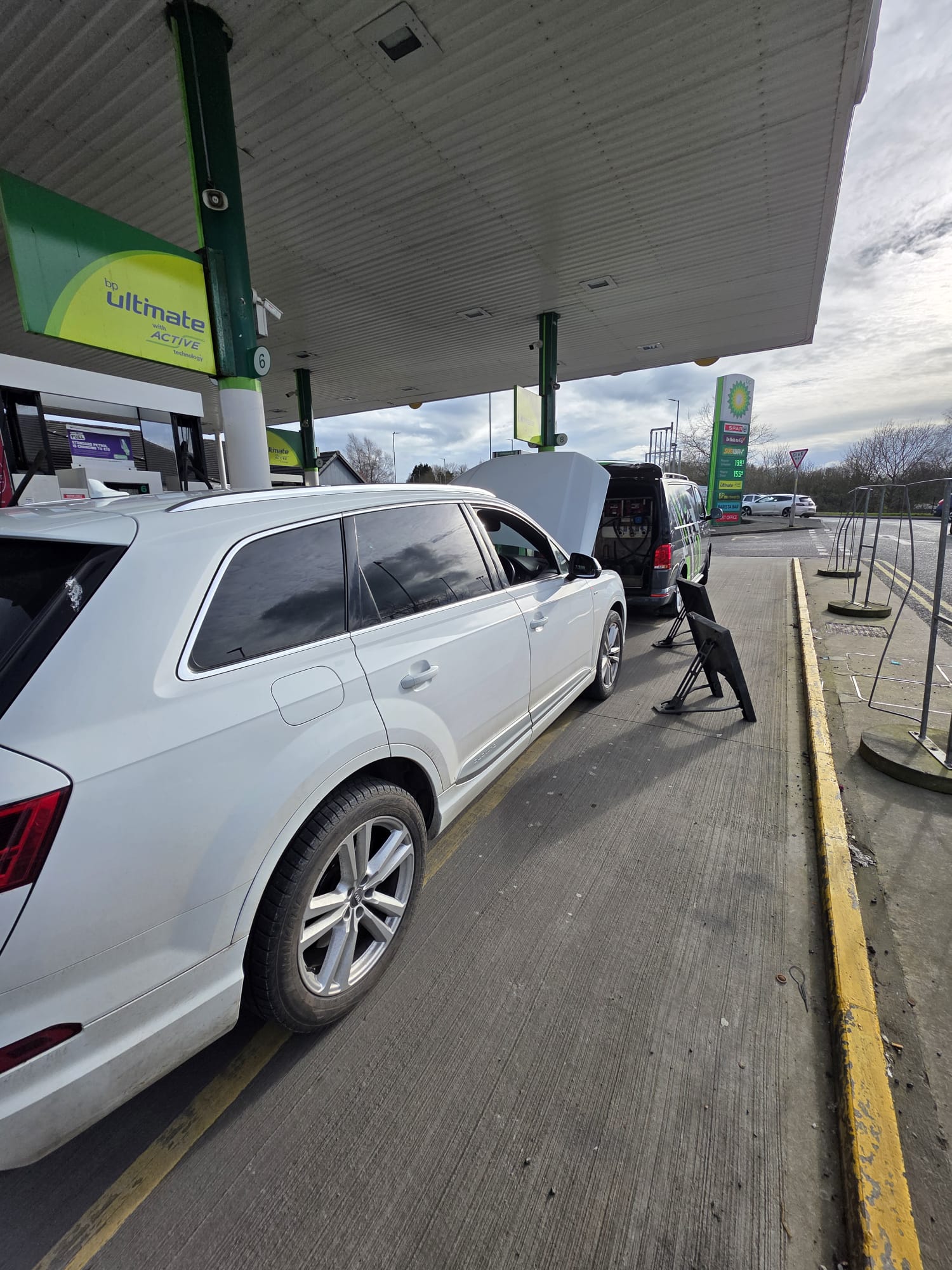 Mobile fuel drain service at the roadside in Northern Ireland